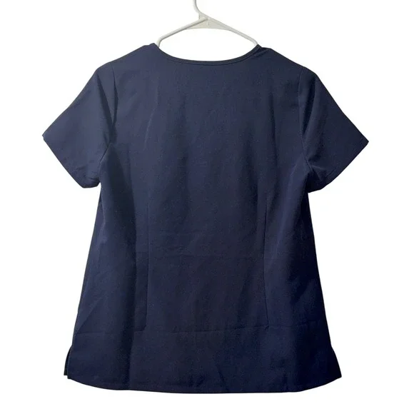 FIGS Technical Collection Navy Blue  Catarina Scrub Top Womens Size Small Petite - Picture 3 of 5